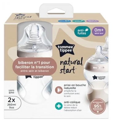 Tommee Tippee Natural Start Anti-Colique 2 Biberons 260 ml 0 Mois et +