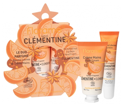 Setul Cadou Parfumul de mandarine Balsam de buze Bio 15 ml + Crema de maini Bio 30 ml Florame