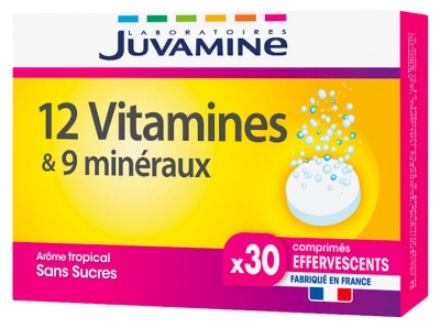 Juvamine 12 Vitamines & 9 Minéraux 30 Comprimés Effervescents