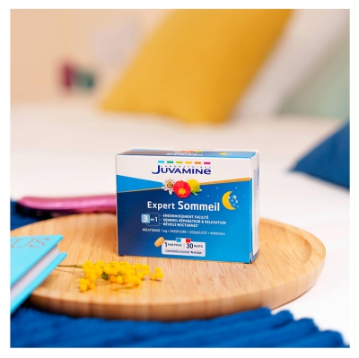 Juvamine Sommeil 3in1 Melatoninas + Augalai 30 čiulpiamų tablečių