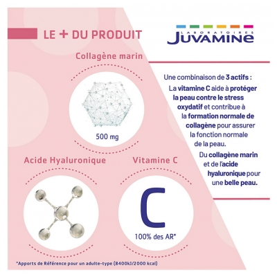 Juvamine Collagène Marin Acide Hyaluronique 60 Comprimés