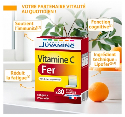 Juvamine Vitamine C Fer 30 Gélules