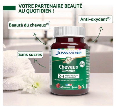 Juvamine Cheveux 2en1 60 Gummies