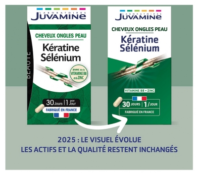 Juvamine Kératine Sélénium 30 Gélules