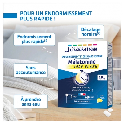 Juvamine Mélatonine Flash 1,9 mg 60 comprimés