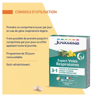 Juvamine Expert Voies Respiratoires 3en1 30 Comprimés à Sucer