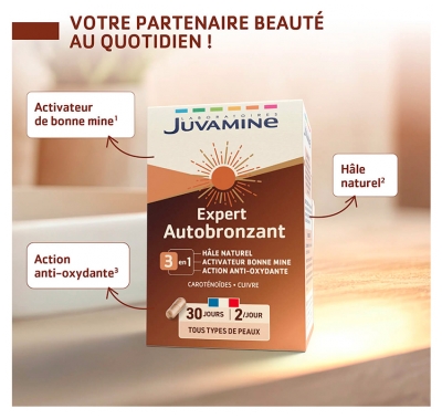 Juvamine Expert Autobronzant 3en1 60 Gélules