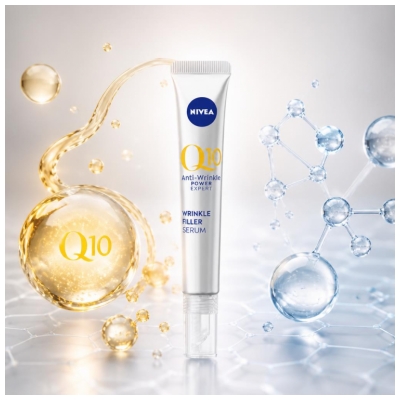 Nivea Q10 Anti-Wrinkle Expert Cílené 2v1 Sérum na obličej Vyplňující Vrásky 15 ml
