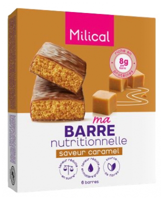 Milical 6 Proteinové tyčinky na hubnutí - Chuť: Karamel