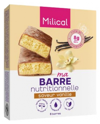 Milical 6 Barres Minceur Hyperprotéinées - Saveur : Vanille