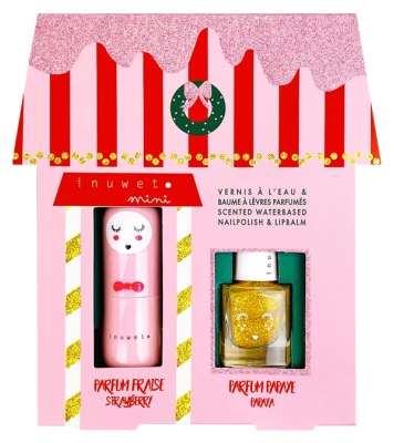 Inuwet Geschenkset Lippenbalsem 3,5 g + Geparfumeerde Nagelak op Waterbasis Papaja 5 ml