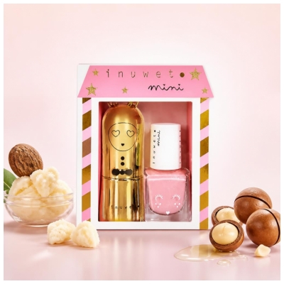 Inuwet Set Läppbalsam 3,5 g + Parfymerat Vattenbaserat Nagellack Vattenmelon 5 ml