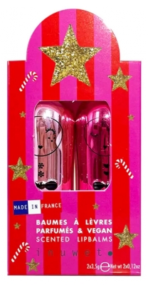 Inuwet Duo Deluxe Métal Baume à Lèvres Parfumés Stars Sorbet Framboise & Pomme d'Amour 2 x 3,5 g