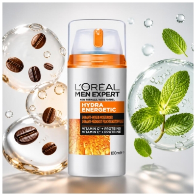 L'Oréal Paris Men Expert Hydra Energetic 5 Toiminnon 24H Kosteuttava Väsymyksen Vastainen Hoito 100 ml