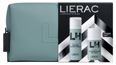 Lierac Homme Fluid Anti-Îmbătrânire Global 50 ml + Deodorant Antiperspirant 48H Anti-Pete 50 ml și Trousse Oferite