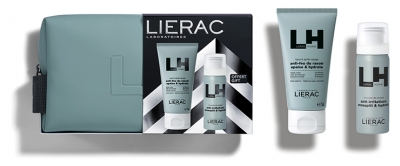 Lierac Homme Balzám po holení 75 ml + Pěna na holení 50 ml a dárková kosmetická taška