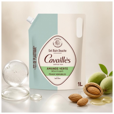 Cavaillès Green Almond Sensitive Skin Bath & Shower Gel Eco-Refill 1 L