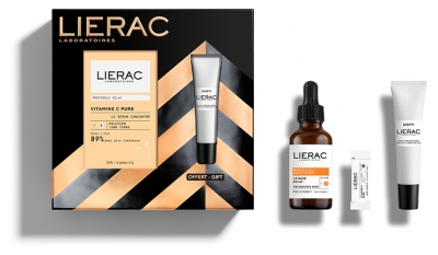 Lierac Čist Vitamin C Koncentrirani Serum 30 ml + 14 vrečk 0,2 g + Diopti Korekcijski Fluid za podočnjake 15 ml Darilo