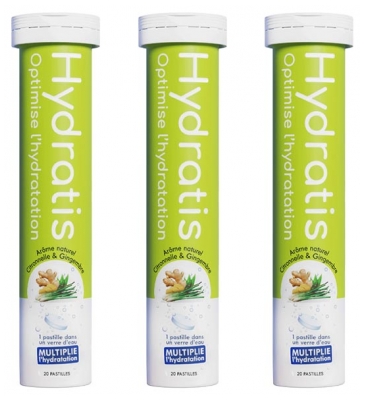 Hydratis Pack of 3 x 20 Effervescent Tablets - Flavour: Lemon Elderflower 1