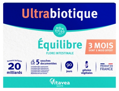 Vitavea Ultrabiotique Gleichgewicht 60 Pflanzliche Kapseln (davon 30 Geschenkt)