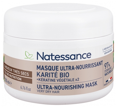 Natessance Ultra-Ravitseva Naamio Karite & Kasvipohjainen Keratiini 200 ml