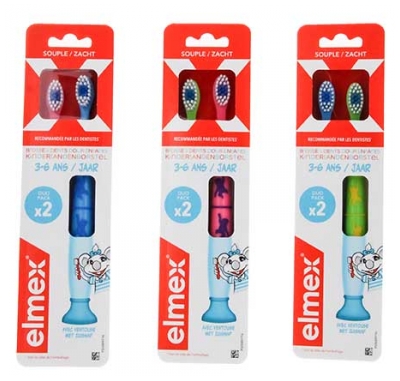 Elmex 2 Escovas de Dentes Suaves 3-6 Anos