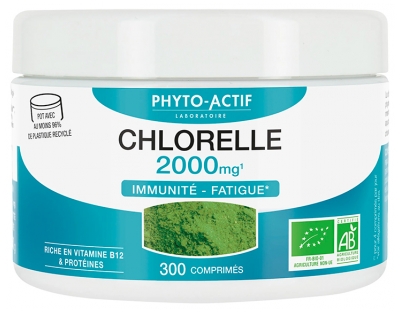 Phyto-Actif Chlorella 2000 mg Odporność i Zmęczenie Organiczne 300 Tabletek