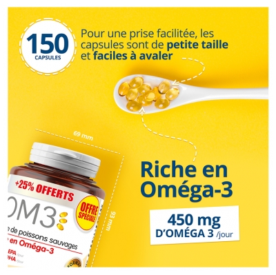 OM3 Olio di Pesce Selvatico 120 Capsule + 30 Capsule in Omaggio