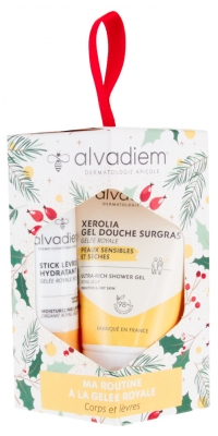 Alvadiem Hydraterende Lippenbalsem 4 g + Xerolia Overvette Douchegel 30 ml