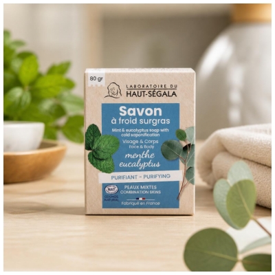 Laboratoire du Haut-Ségala Kallfräscha Extra Feta Tvål Mynta Eukalyptus 80 g