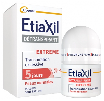 Etiaxil Détranspirant Extrême Aisselles Peaux Normales Roll-On Lot de 2 x 15 ml