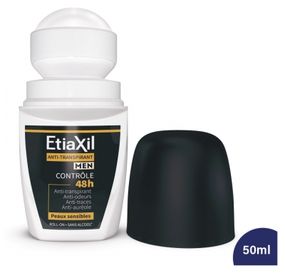 Etiaxil Déodorant Men Anti-Transpirant Contrôle 48H Roll-On Lot de 2 x 50 ml