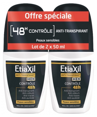 Etiaxil Desodorante Men Antitranspirante Controle 48H Roll-On Pack de 2 x 50 ml