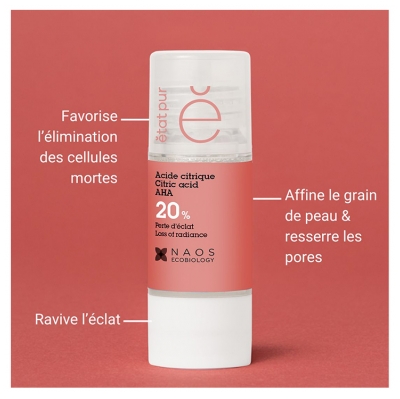 Etat Pur Acide Citrique 26% 15 ml