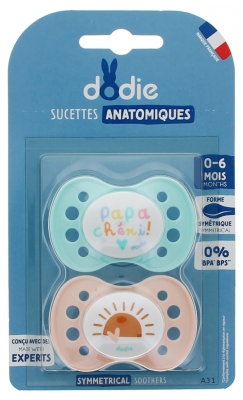 Dodie 2 Ciuccio Anatomico in Silicone 0-6 Mesi A31 - Modello: Papà + Sole
