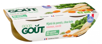 Good Goût Mijoté de Panais et Chou Kale au Saumon 6 Mois Bio 2 Pots