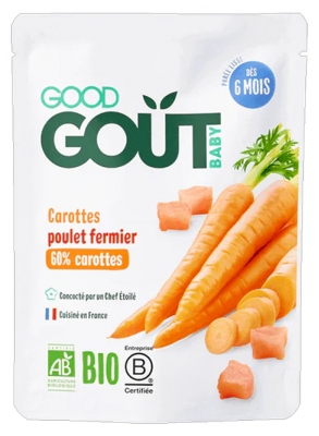 Good Goût Mrkev Bio Farmářské kuře od 6 měsíců 190 g