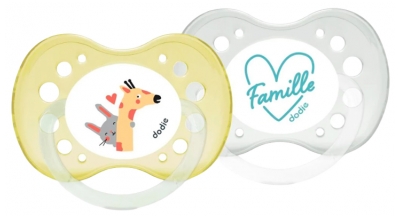 Dodie 2 Silicone Anatomic Dummies 18 Months + - Model: Giraffe and Rabbit + Family
