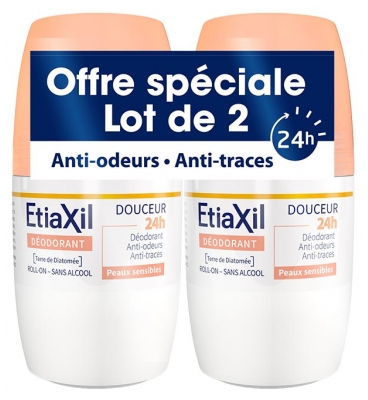 Etiaxil Desodorante Suavidad 48H Roll-On Lote de 2 x 50 ml