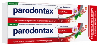 Parodontax Oriģinālā zobu pasta 2 x 75 ml iepakojums