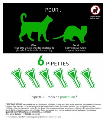 Frontline Combo Chats et Furets 6 Pipettes