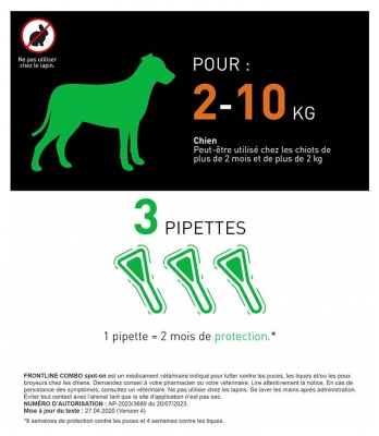 Frontline Combo Chien S (2-10 kg) 3 Pipettes