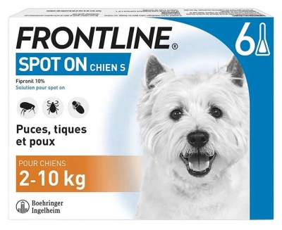 Frontline Spot-On Chien S (2-10 kg) 6 Pipettes
