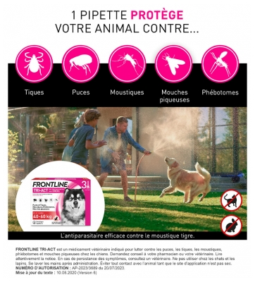 Frontline TRI-ACT Dogs 40-60kg 6 Pipettes