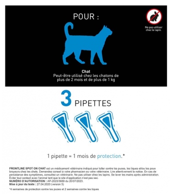 Frontline Spot-On Chat 3 Pipettes