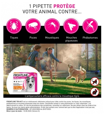 Frontline TRI-ACT Chiens 5-10 kg 3 Pipettes
