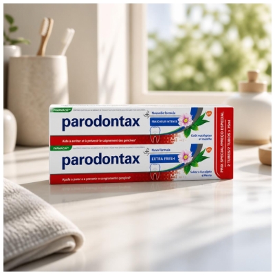 Parodontax Dentifricio Rinfrescante Intenso Set di 2 x 75 ml