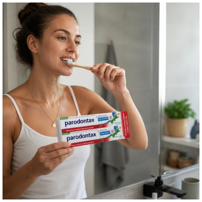 Parodontax Dentifricio Rinfrescante Intenso Set di 2 x 75 ml