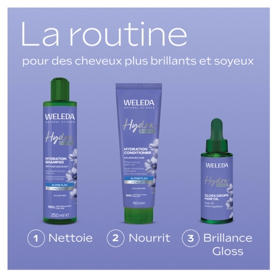Weleda Hydra Shine Après Shampoing Hydratant au Fleurs de Lin des Alpes 150 ml
