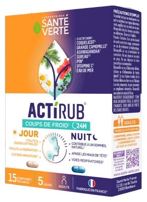 Santé Verte Actirub Day and Night 15 Tablets